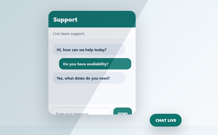 Yapdesk visitor chat widget example