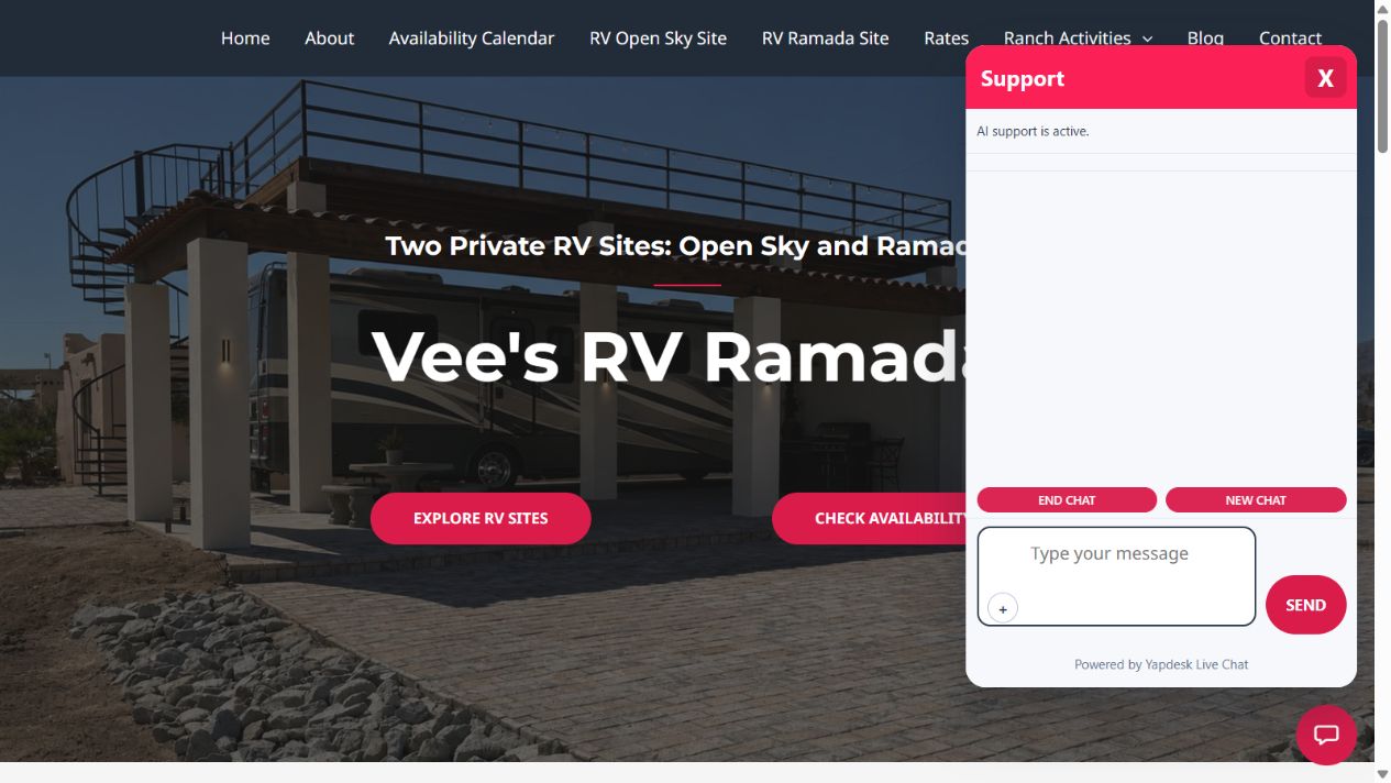 Live Yapdesk widget open on a WordPress site on mobile